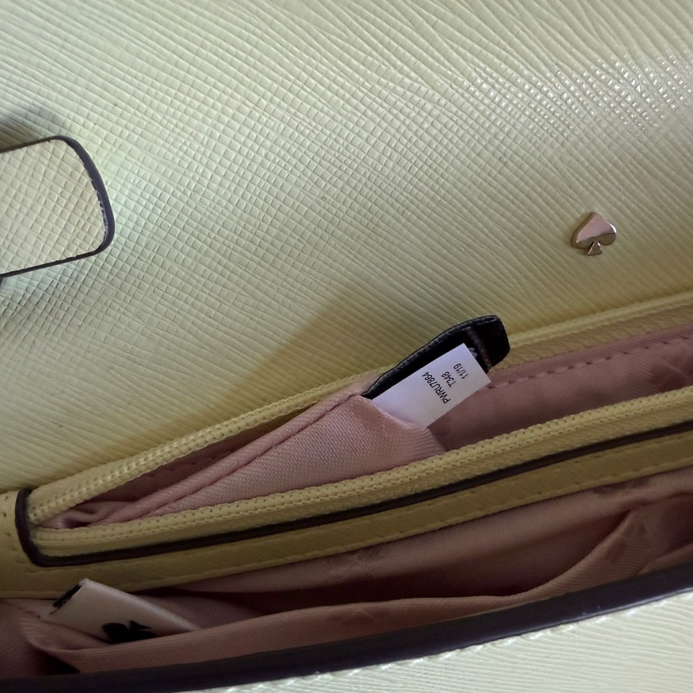 Kate Spade New York Light Yellow Saffiano Leather Crossbody Bag Chain Purse - Picture 7 of 7
